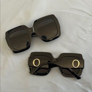 Sophisticated Black Square Sunglasses
